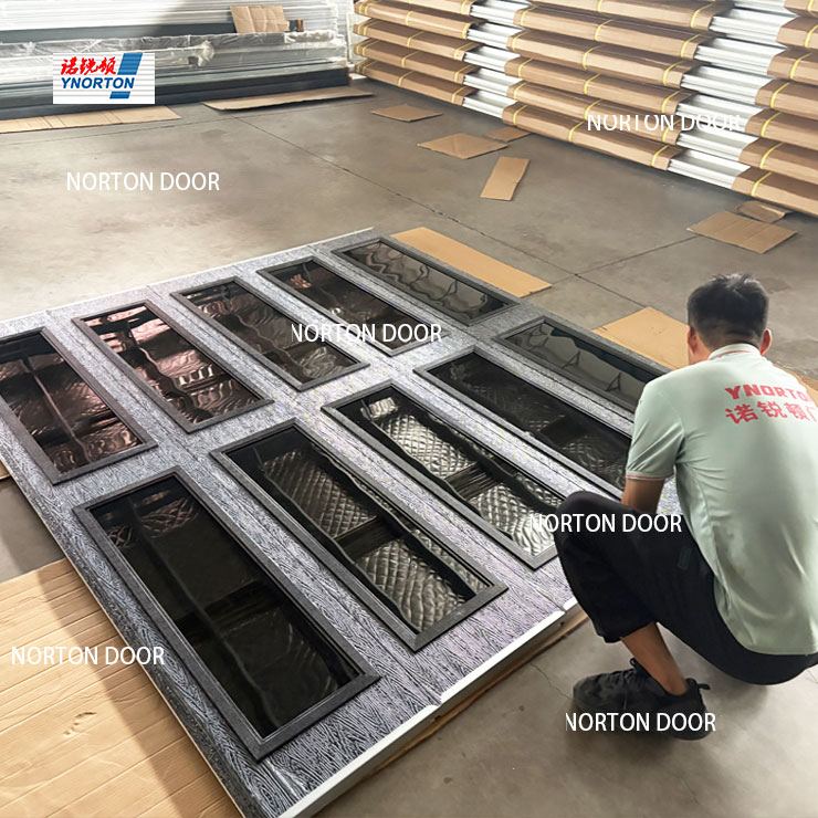 Aluminium glas automatiska garageportar